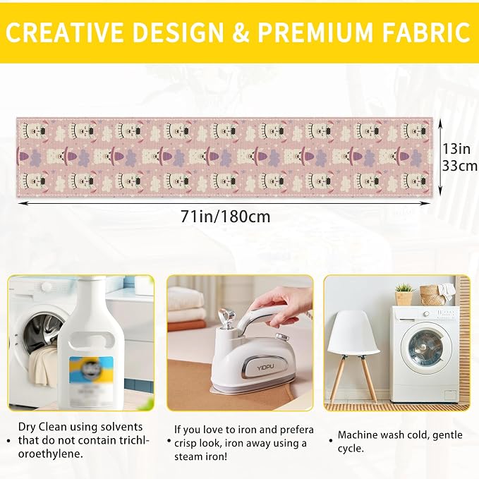 Cute Funny Llama Alpaca Table Runners 70 inches Long Table Runner Elegant Linen - Image 2