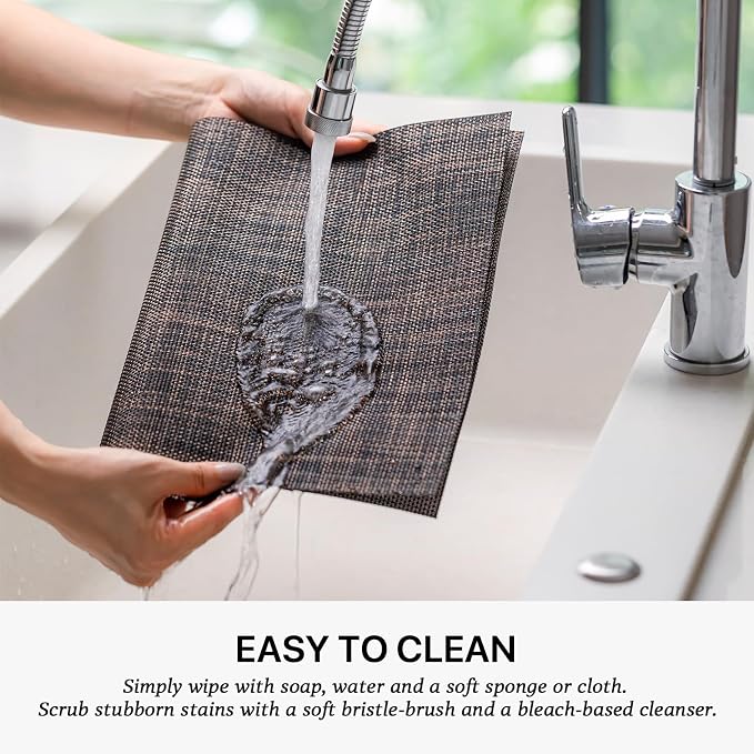 LEXMORE Placemats Set of 4 Vinyl/Plastic Woven Place Mats - Image 4