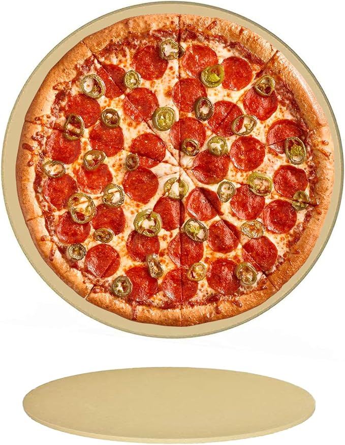 Onlyfire Heavy Duty Ceramic Pizza Grilling Stone, BBQ and Grill, Thermal Shock by onlyfire