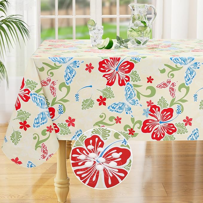 misaya Rectangle Waterproof Vinyl Table Cloth, Wipeable Tablecloth by misaya