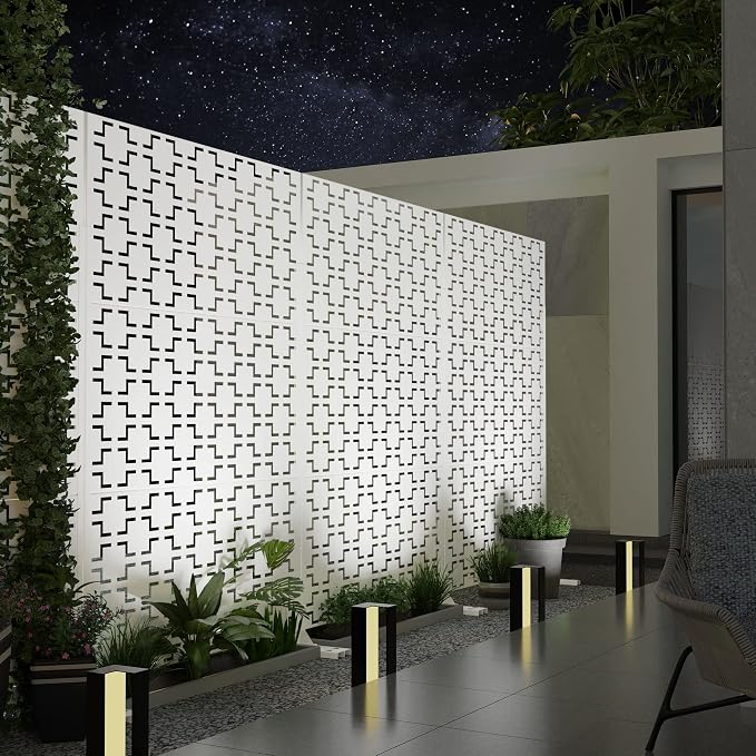 Metal Privacy Screen Outdoor 72" H×47" W, Freestanding Decorative Privacy Screen - Image 5