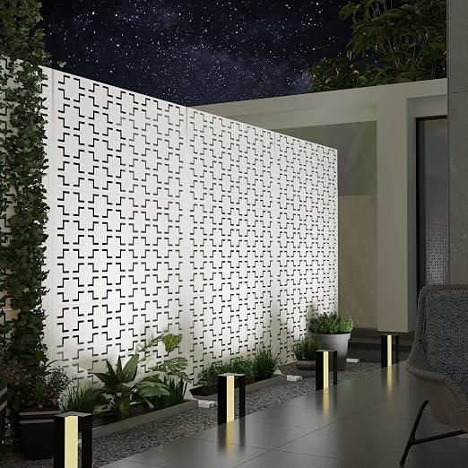 Casaphoria 72" H x 47" W Metal Outdoor Privacy Screen, Freestanding Decorative - Image 3
