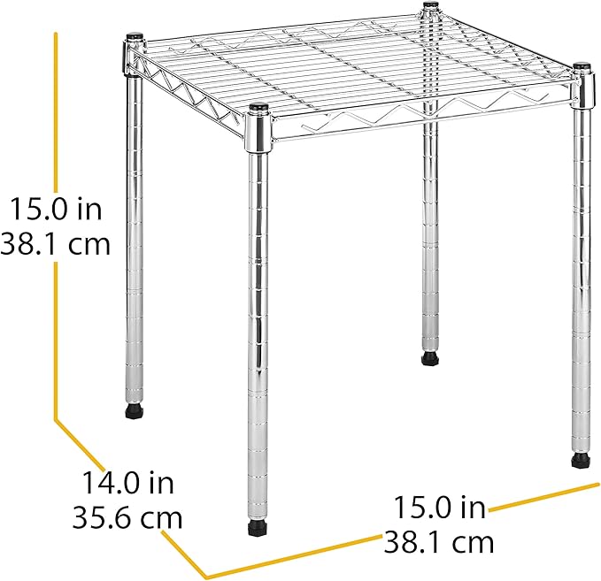 Whitmor Wire Shelving Unit, Metal Storage Shelves, Stacking Shelf - Image 3