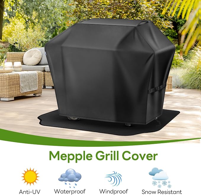 Grill Cover 60 Inch & Under Grill Mat, Waterproof Fade Resistant Anti-UV - Image 6