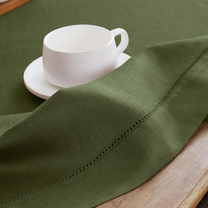 Solino Home Linen Olive Table Runner 72 Inches Long - Image 9
