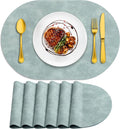 ADRIMER Placemats, Heat Resistant Oval Placemats Set of 6 Washable 12 x 17 Inch by Adrimersdreamistobeanindispensablecompanioninyourlife