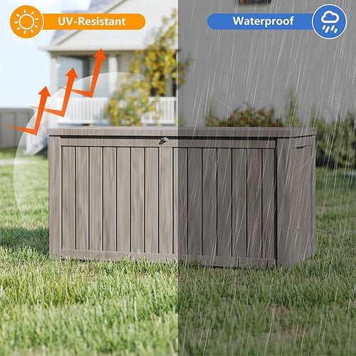 150 Gallon Outdoor Storage Box Waterproof, Resin Deck Boxes - Image 2