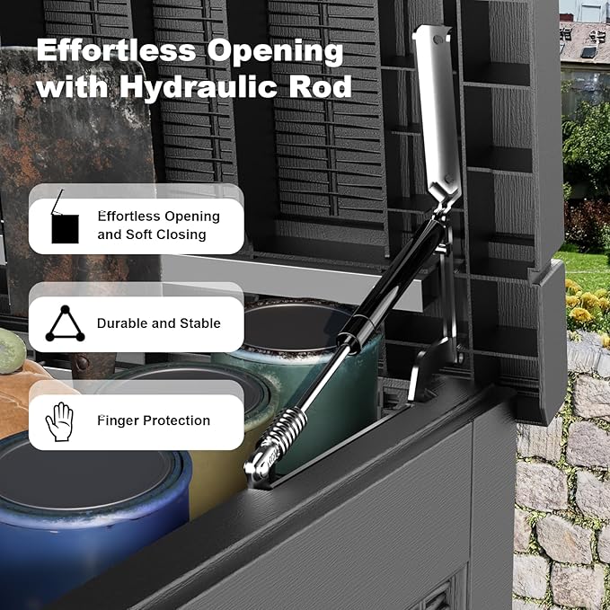 320 Gallon Waterproof Outdoor Storage Box, UV Resistant Resin Deck Box - Image 3