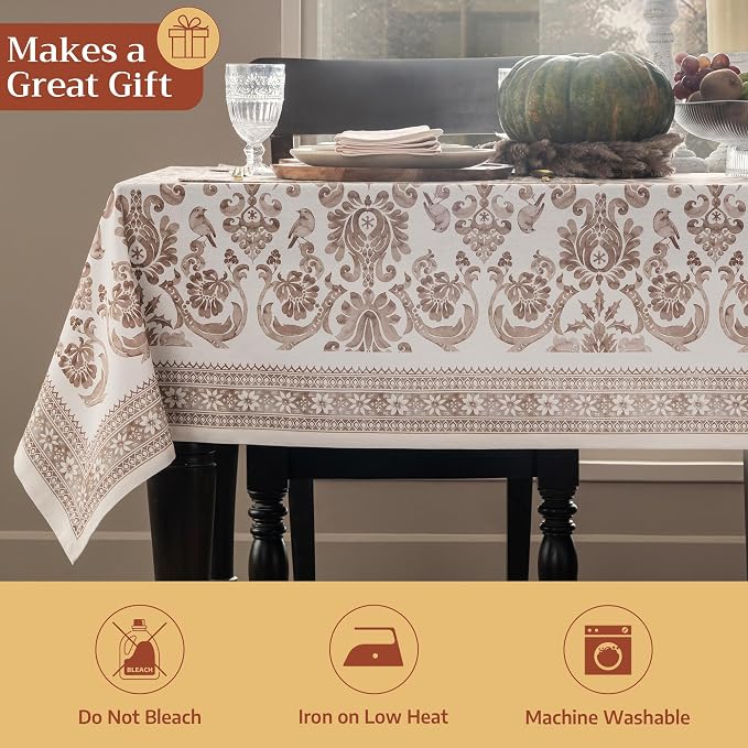 Maison d' Hermine Table Cloth Square Table 100% Cotton 60 x 60 Inches Fall - Image 5