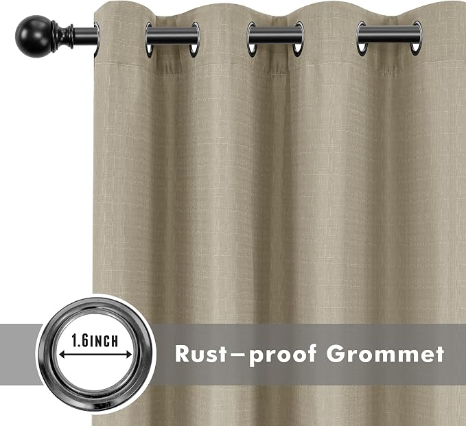 HolidayIdeas 4 Panels Linen Outdoor Curtains - Image 4
