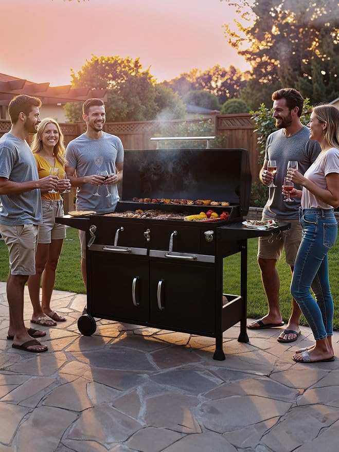 NATURAL EXPRESSIONS Charcoal Grills BBQ grill, 36 in Large Smoker Grill - Image 9