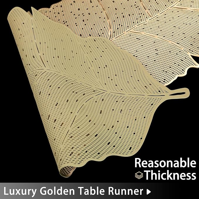 FAVE Gold Table Runner 36 Inches Dining Table Runner Heat Resistant Table Mats - Image 2