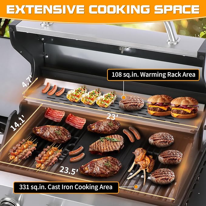 CIG GARDEN 4 Burner Propane Gas Grill - Image 3