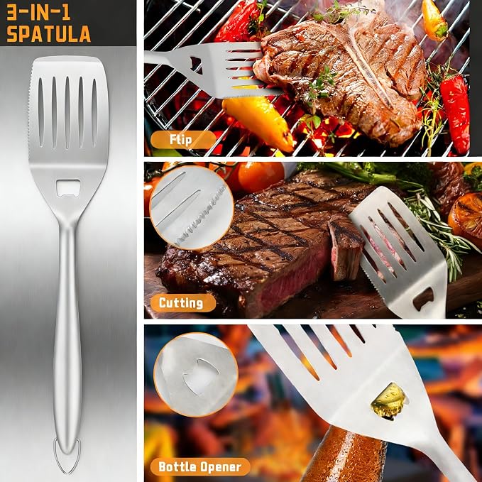 9Pcs Heavy Duty Stainless Steel Grill Accessories, Professional Barbecue - Image 2