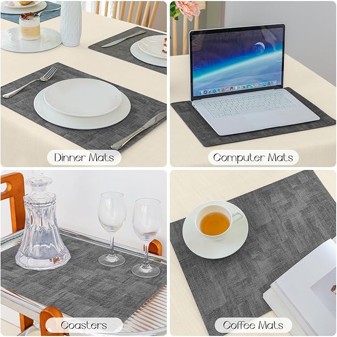 Romanstile Vinyl Placemats Set of 8-12 x 17 Inch - Image 5