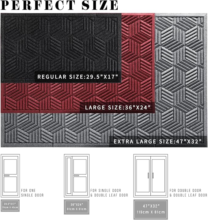 Yimobra Extra Large Door Mat 36x24, All-Season Waterproof Outdoor Mats - Image 8