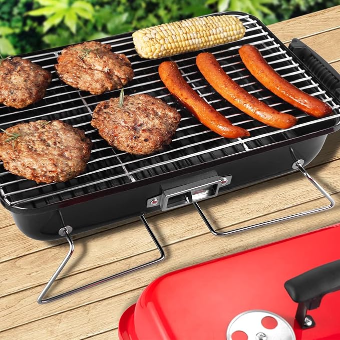 Portable Charcoal Grill, Tabletop Outdoor Barbecue Smoker, Small BBQ Grill - Image 4