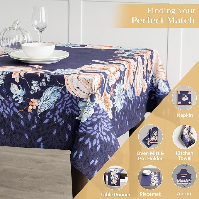 Maison d' Hermine Table Cloth Rectangle Table 100% Cotton 70 x 120 Inches Fall - Image 6