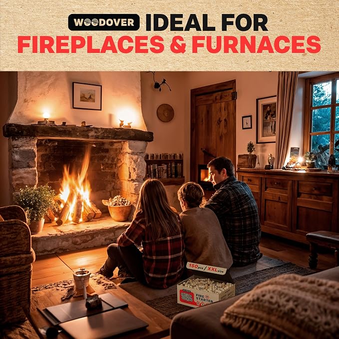 300 pcs Large Fire Starters for Fireplace, Natural Fire Starter for Campfires - Image 5