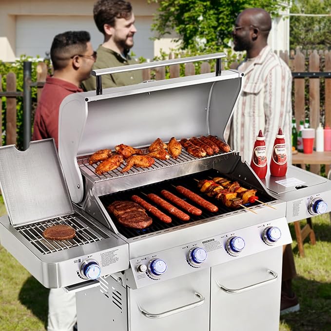 Monument Grills 4+2 Burner 72, 000 BTUs Propane Gas Grill 700 sq.in. Stainless - Image 8