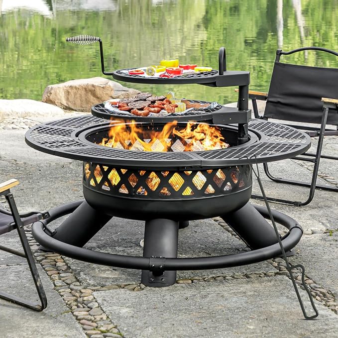 47 Inch Outdoor Wood Burning Fire Pit - Image 2