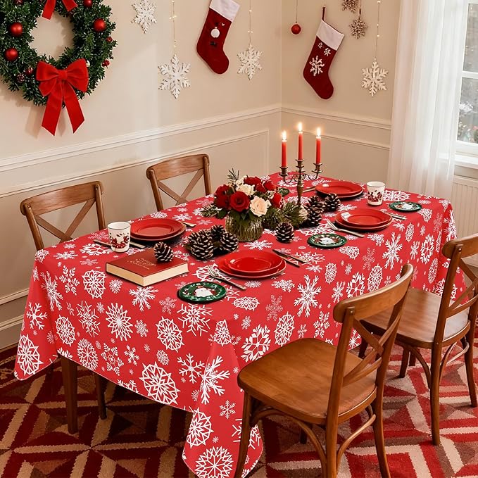 misaya Rectangle Waterproof Vinyl Table Cloth, Wipeable Tablecloth - Image 2