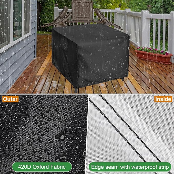 Outdoor Table Cover Square 24 inch Patio Table Cover Waterproof Patio Furniture - Image 4
