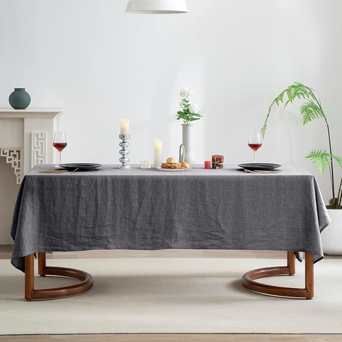 EVERLY 100% Pure Linen Rectangle Tablecloths 60x84Inches - Image 2