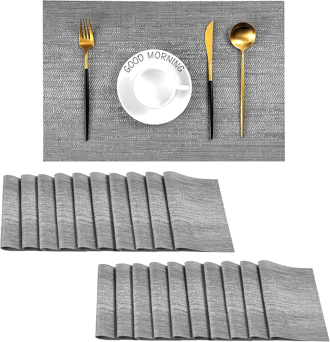 Leetaltree Grey Placemats, Heat Resistant Non-Slip Place mats by Leetaltree-ArtatEveryTable