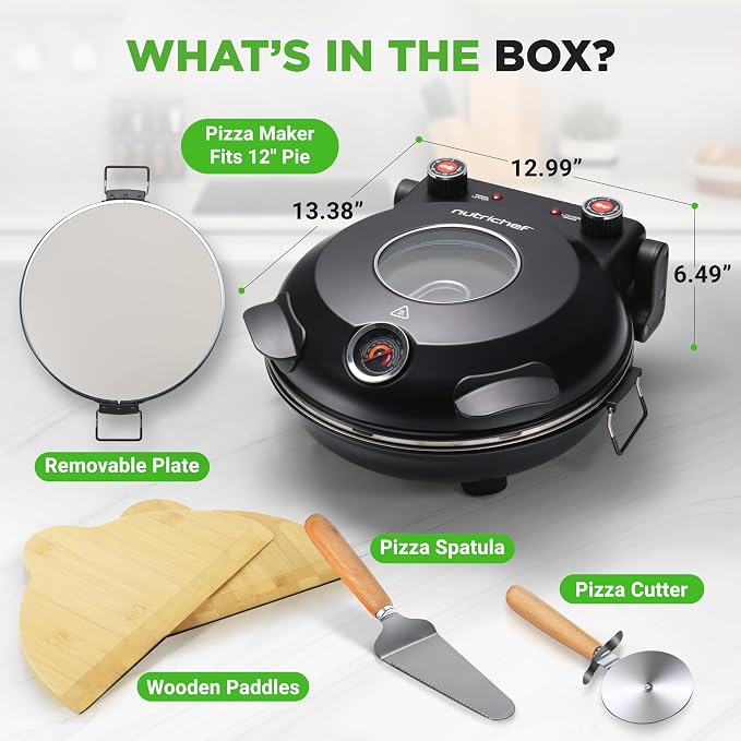 NutriChef Electric Pizza Oven | 1200W Countertop Pizza Maker - Image 7
