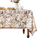 Linen Table Cloth Rectangle, Wrinkle Resistant French Pink Tablecloth Print by bilingaier