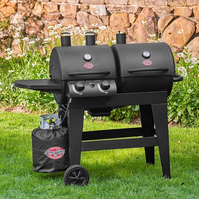 Char-Griller® Dual-Function 2-Burner 24, 000 BTU Propane Gas and Charcoal - Image 2