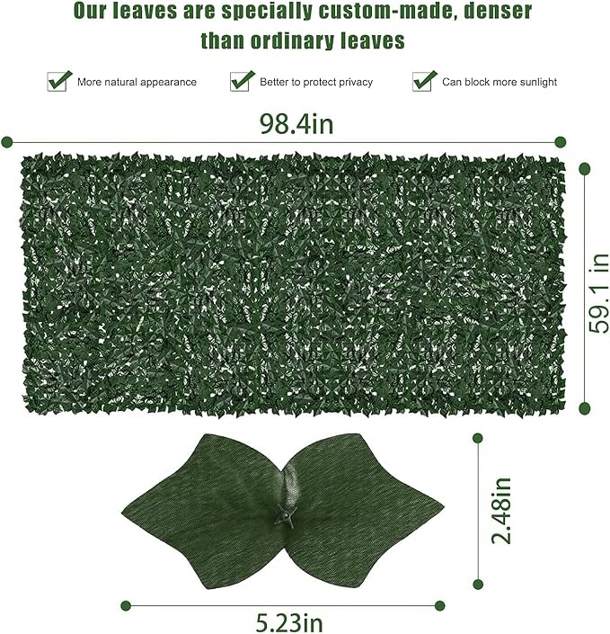 Faux Ivy Fence Privacy Screen Outdoor Expandable Artificial Greenery Roll Fake - Image 2