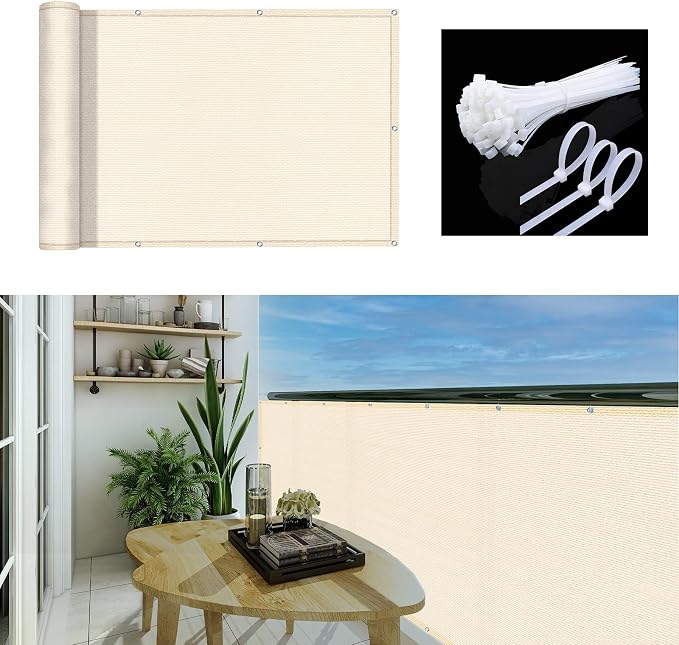 3'x10'Balcony Privacy Screen Cover Fence Cover UV Protection Weatherproof by GardenLux
