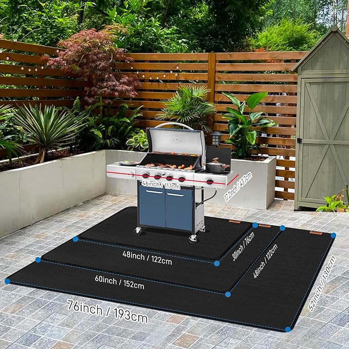 MODIGT 60"×48" Under Grill Mat for Outdoor Grill, Double-Side Fireproof & - Image 7