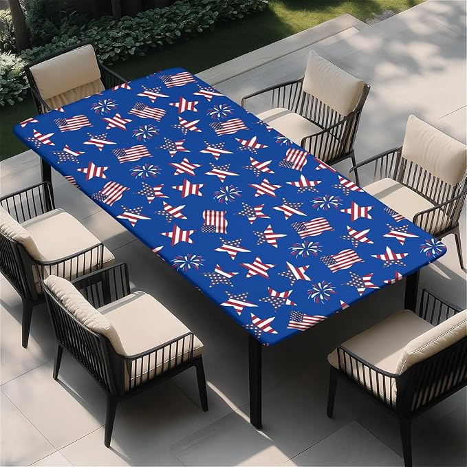 Rectangle Table Cloth Cover Waterproof Elastic Fitted Polyester Fitted by Unknown