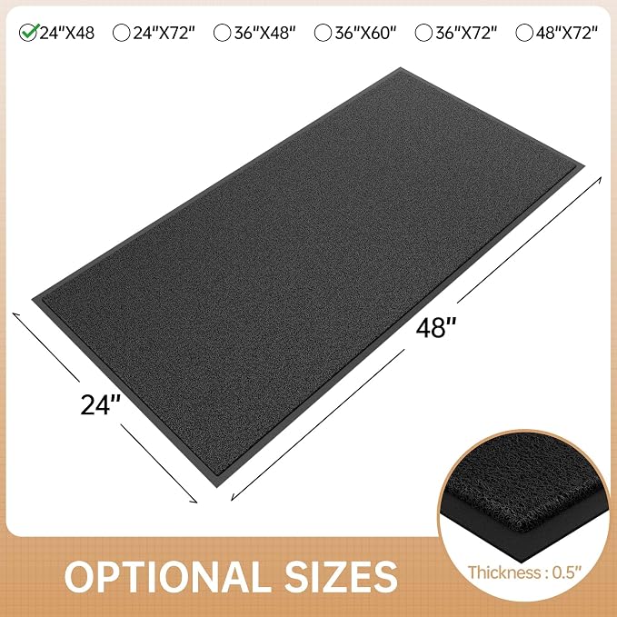 Sturdy Front Door Mat, Non-Slip Waterproof Doormat Inside Entrance, Washable - Image 2