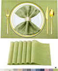 BETEAM Placemats Set of 6, Woven Vinyl Placemat by BETEAM