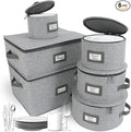HOMELUX THEORY Hard Shell China Storage Containers, Kitchen Storage Bins W/Lids by HomeluxTheory