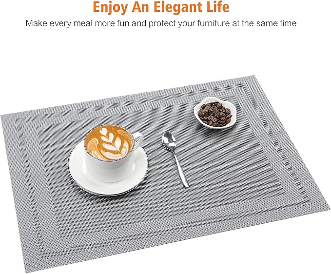 Placemats Set of 8, Heat and Stain Resistant Indoor/Outdoor Place mats - Image 7
