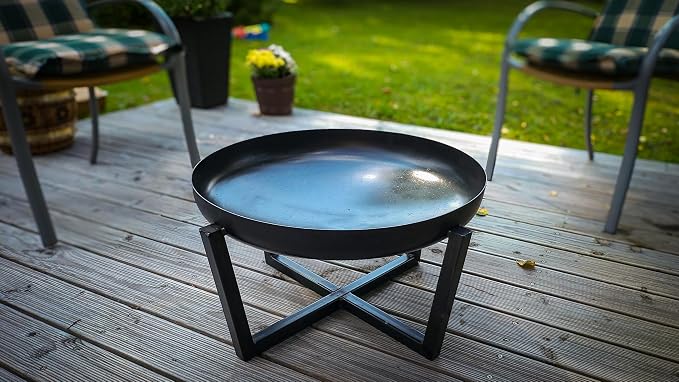 Fire Pit Redwood 39" Outdoor Fire Bowl, Steel Firepit - Image 4