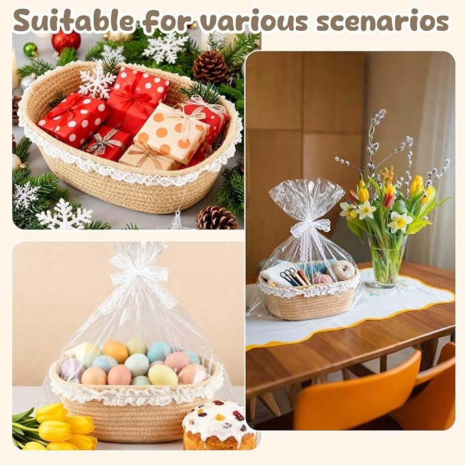 2 Pcs Small Wicker Hand-Woven Rattan Baskets - Image 5