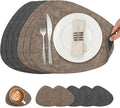 Placemats and Coasters, Washable Reversible Placemats Round Faux Leather by Chitomars