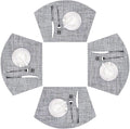 SHACOS Wedge Placemats Set of 4 Small Round Table Placemats Woven Vinyl Place by SHACOS