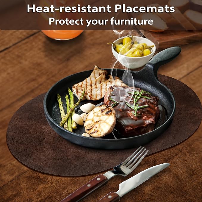 ADRIMER Placemats, Heat Resistant Oval Placemats Set of 12 Washable 12 x 17 Inch - Image 2