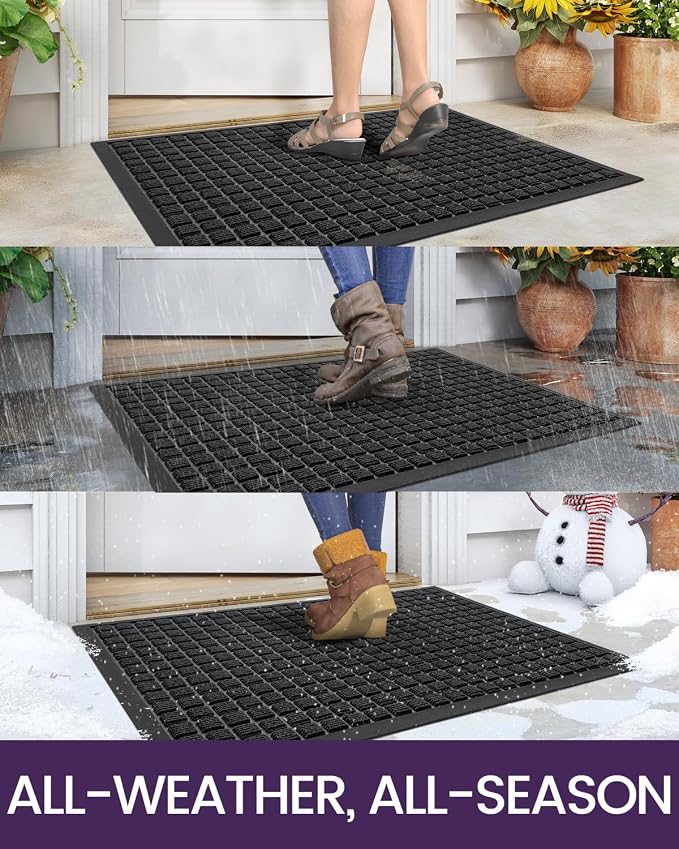 DEXI Front Door Mat Outside Entrance, 2x3 ft Rubber Entry Doormat Heavy Duty - Image 4