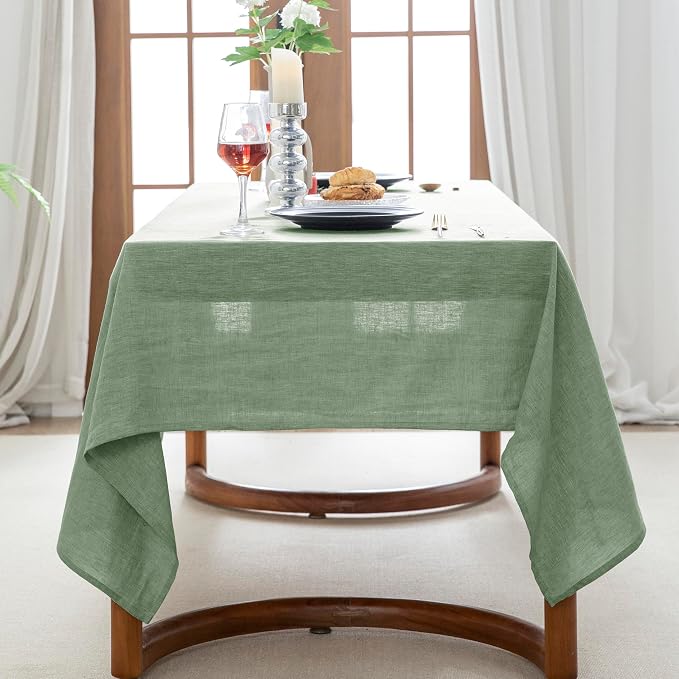 EVERLY 100% Pure Linen Rectangle Tablecloths 60x108Inches - Image 4