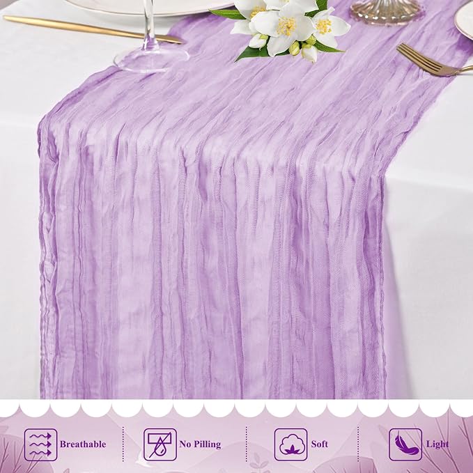 8 Packs Cheesecloth Table Runner 10FT Long Boho Gauze Fabric Table Runner - Image 5