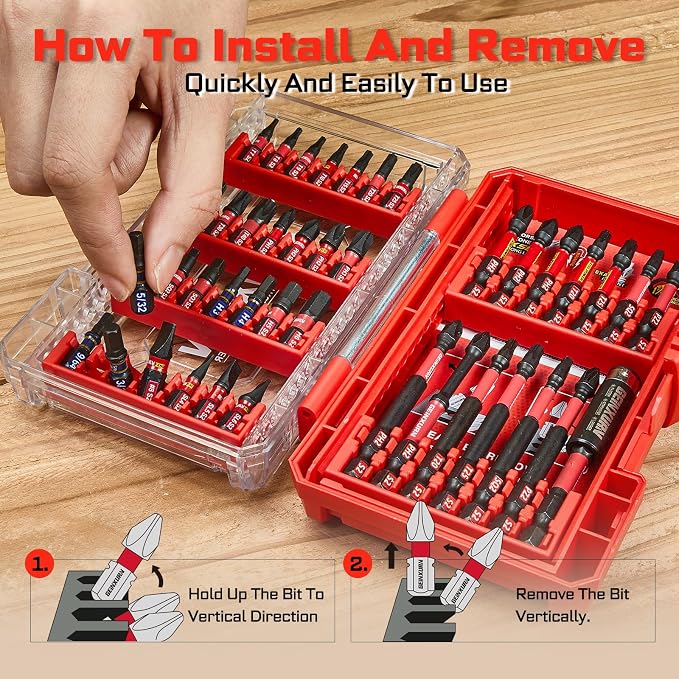 42Pieces Impact Screwdriver Bits Set, Magnetic S2 Steel - Image 4
