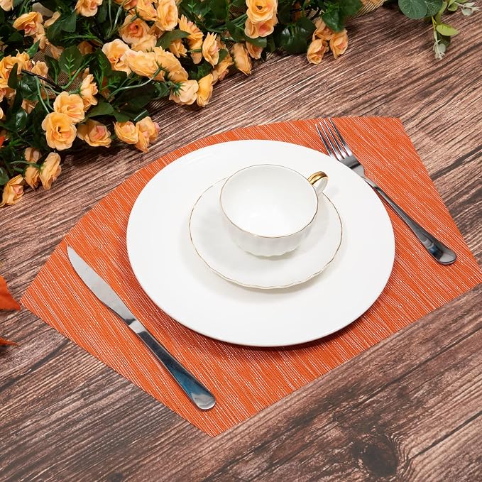 SHACOS Small Round Table Placemats Set of 4 Wedge Placemats Heat Resistant - Image 4